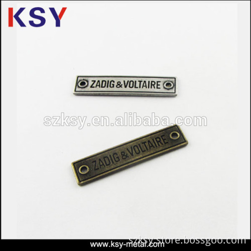 Small Custom shape metal sew labels for T-shirt
